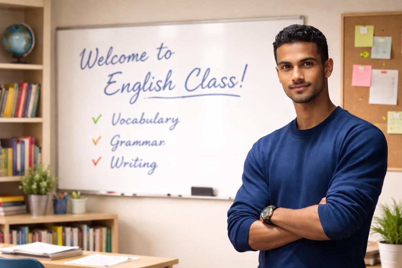 English coaching class for students in India and Vietnam